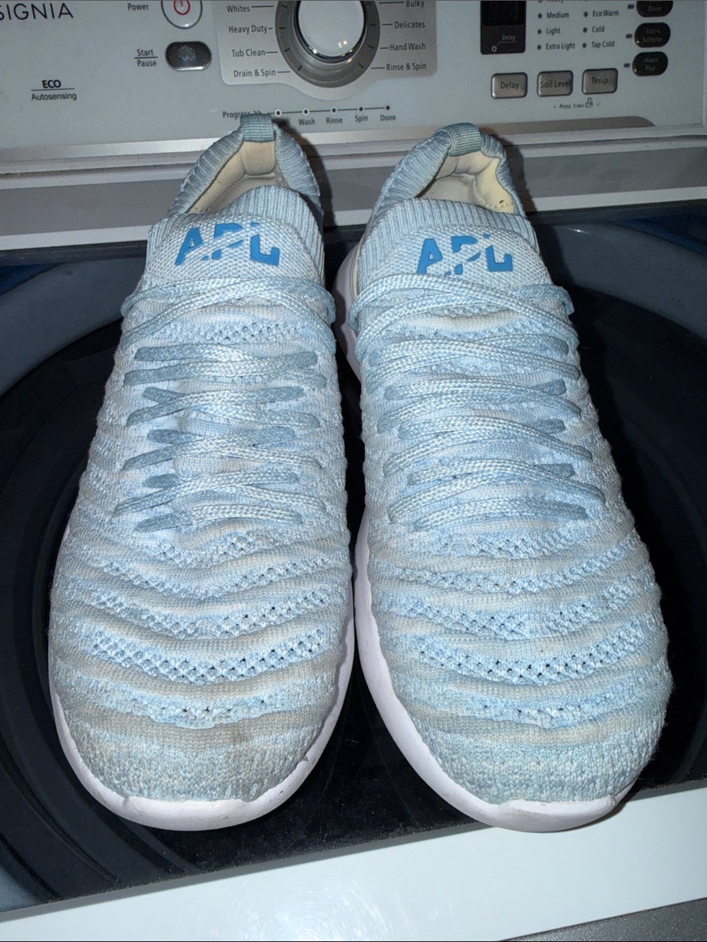 APL Light Blue Knit Slip-On Sneakers with White Sole